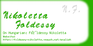 nikoletta foldessy business card